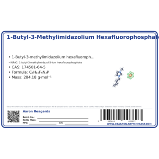 1-Butyl-3-methylimidazolium hexafluorophosphate, CAS 174501-64-5 — etykieta produktu chemicznego