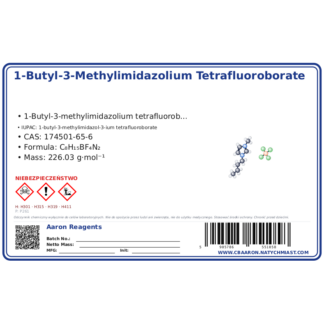 1-Butyl-3-methylimidazolium tetrafluoroborate, CAS 174501-65-6 — etykieta produktu chemicznego