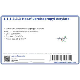 1,1,1,3,3,3-Hexafluoroisopropyl acrylate, CAS 2160-89-6 — etykieta produktu chemicznego