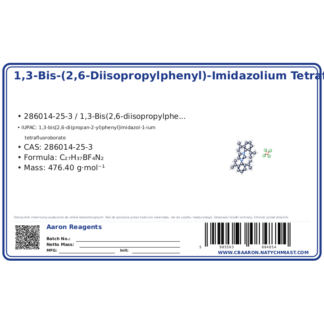 1,3-Bis-(2,6-Diisopropylphenyl)-Imidazolium Tetrafluoroborate, CAS 286014-25-3 — etykieta produktu chemicznego