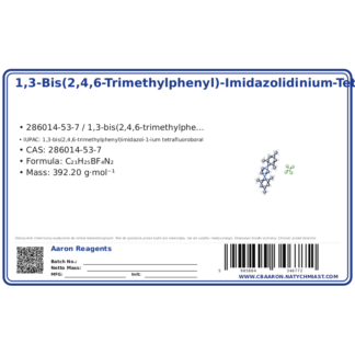 1,3-Bis(2,4,6-Trimethylphenyl)-Imidazolidinium-Tetrafluoroborate, CAS 286014-53-7 — etykieta produktu chemicznego