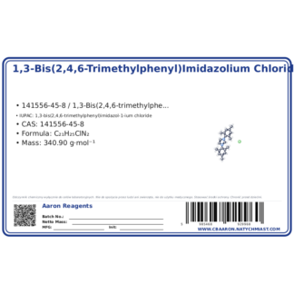 1,3-Bis(2,4,6-trimethylphenyl)imidazolium chloride, CAS 141556-45-8 — etykieta produktu chemicznego