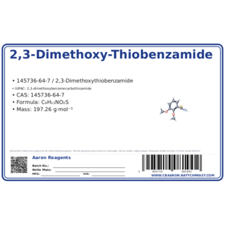 2,3-Dimethoxy-Thiobenzamide, CAS 145736-64-7 — etykieta produktu chemicznego