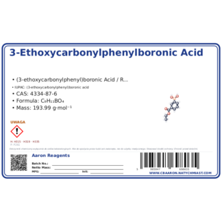 3-Ethoxycarbonylphenylboronic acid, CAS 4334-87-6 — etykieta produktu chemicznego