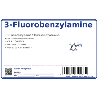 3-Fluorobenzylamine, CAS 100-82-3 — etykieta produktu chemicznego