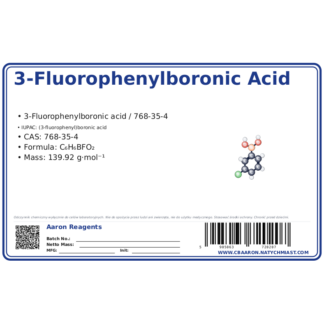 3-Fluorophenylboronic acid, CAS 768-35-4 — etykieta produktu chemicznego