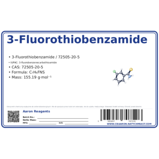 3-Fluorothiobenzamide, CAS 72505-20-5 — etykieta produktu chemicznego