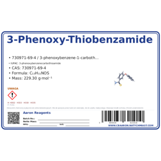 3-Phenoxy-Thiobenzamide, CAS 730971-69-4 — etykieta produktu chemicznego