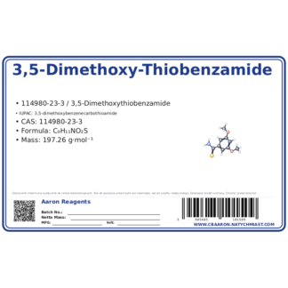 3,5-Dimethoxy-Thiobenzamide, CAS 114980-23-3 — etykieta produktu chemicznego
