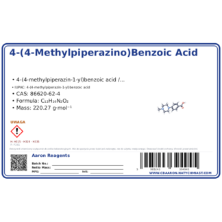4-(4-Methylpiperazino)benzoic acid, CAS 86620-62-4 — etykieta produktu chemicznego