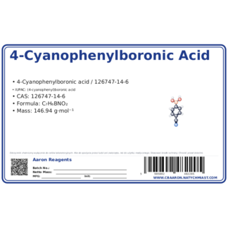 4-Cyanophenylboronic acid, CAS 126747-14-6 — etykieta produktu chemicznego