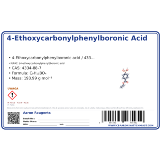 4-Ethoxycarbonylphenylboronic acid, CAS 4334-88-7 — etykieta produktu chemicznego