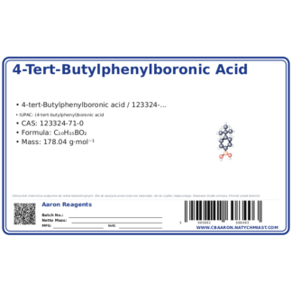 4-tert-Butylphenylboronic acid, CAS 123324-71-0 — etykieta produktu chemicznego