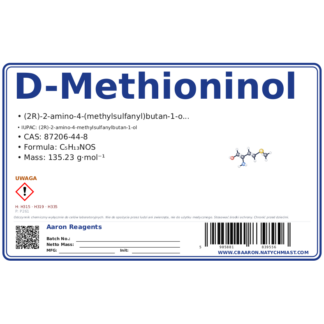 D-Methioninol, CAS 87206-44-8 — etykieta produktu chemicznego