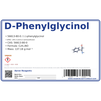 D-Phenylglycinol, CAS 56613-80-0 — etykieta produktu chemicznego