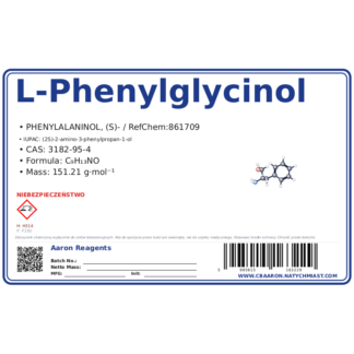 L-Phenylglycinol, CAS 3182-95-4 — etykieta produktu chemicznego