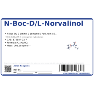 N-Boc-D/l-Norvalinol, CAS 179684-02-7 — etykieta produktu chemicznego