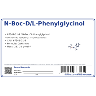 N-Boc-D/l-Phenylglycinol, CAS 67341-01-9 — etykieta produktu chemicznego