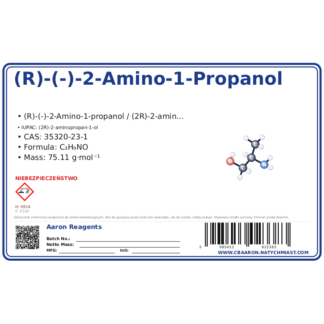 (R)-(-)-2-Amino-1-propanol, CAS 35320-23-1 — etykieta produktu chemicznego