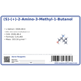 (S)-(+)-2-Amino-3-methyl-1-butanol, CAS 2026-48-4 — etykieta produktu chemicznego