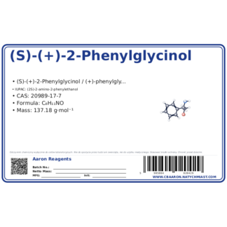 (S)-(+)-2-Phenylglycinol, CAS 20989-17-7 — etykieta produktu chemicznego