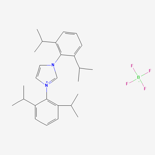 Szkielet 2D 1,3-Bis-(2,6-Diisopropylphenyl)-Imidazolium Tetrafluoroborate, CAS 286014-25-3, wzór C27H37BF4N2