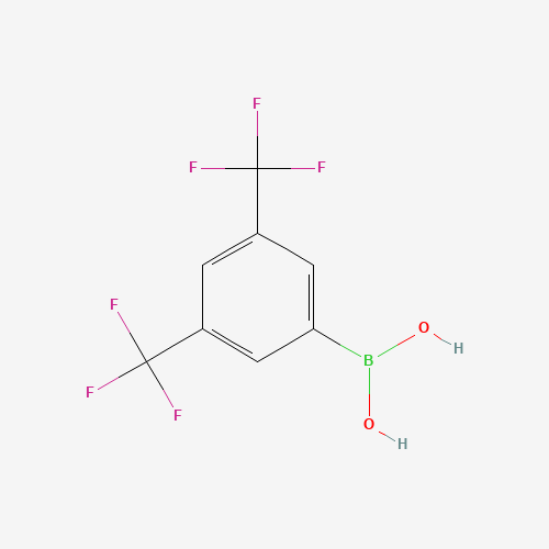 Szkielet 2D 3,5-Bis(trifluoromethyl)benzeneboronic acid, CAS 73852-19-4, wzór C8H5BF6O2