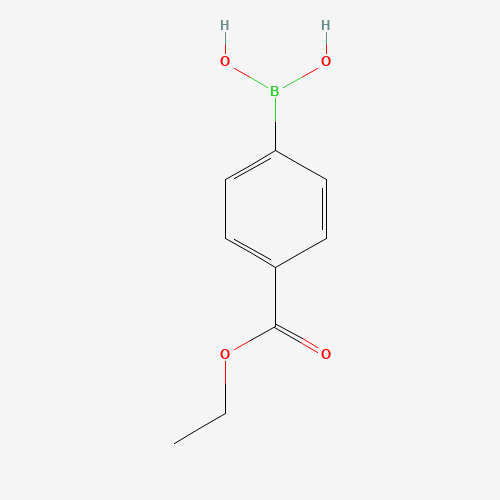 Szkielet 2D 4-Ethoxycarbonylphenylboronic acid, CAS 4334-88-7, wzór C9H11BO4